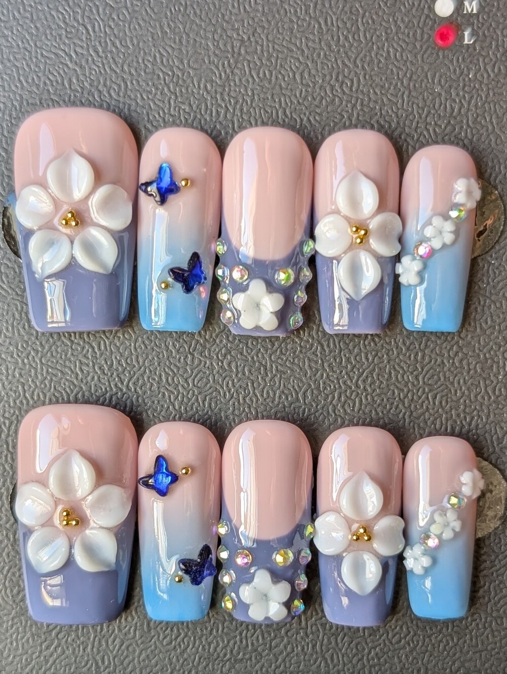 ❤️ 10pc Handmade Coffin Square Press-On Premium Nails Size: Large 2.5 #16